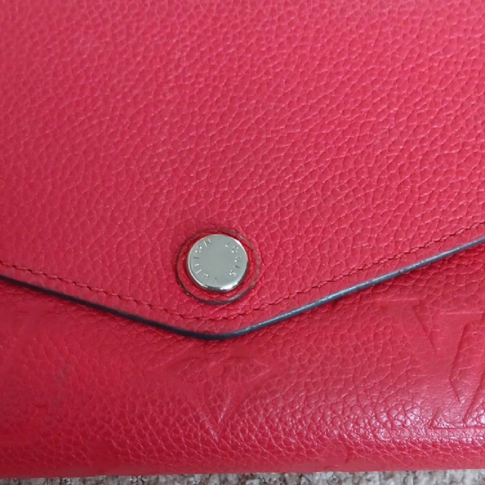 Louis Vuitton Empreinte Sarah Red Leather Envelope Wallet - Picture 2 of 16